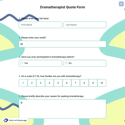 Dramatherapist Quote Form