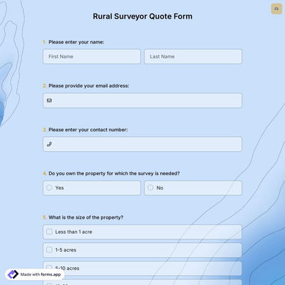 Rural Surveyor Quote Form