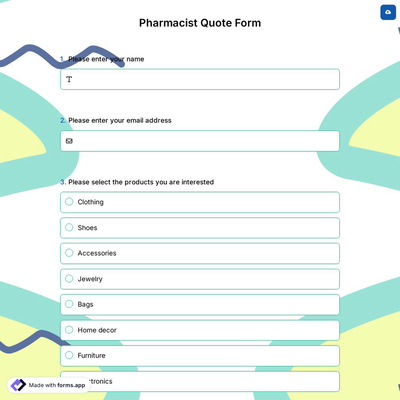 Pharmacist Quote Form