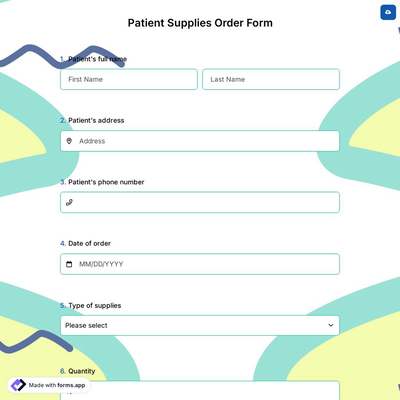Patient Supplies Order Form