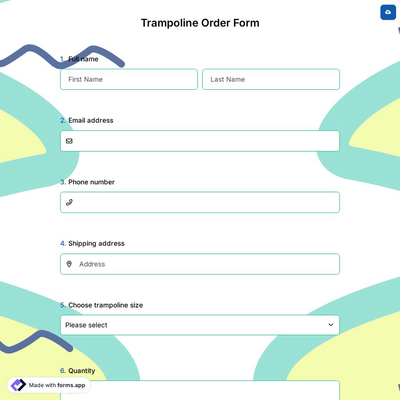 Trampoline Order Form