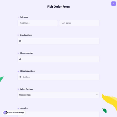 Fish Order Form