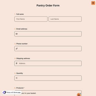 Pantry Order Form