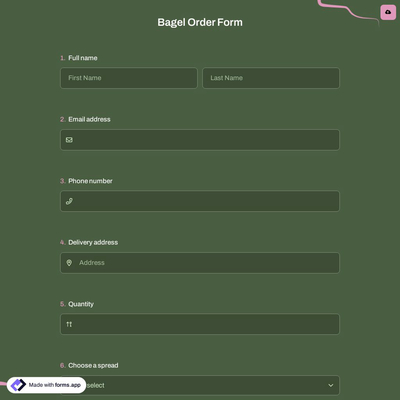 Bagel Order Form