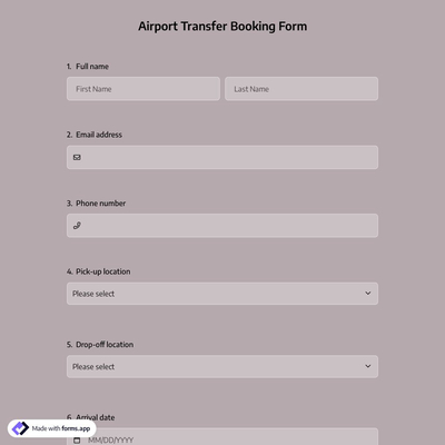 Airport Transfer Booking Form