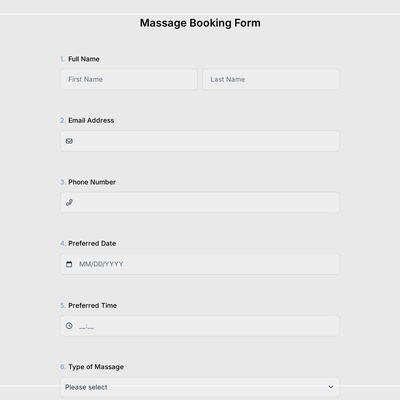 Massage Booking Form