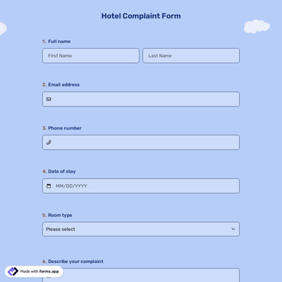 Hotel Complaint Form