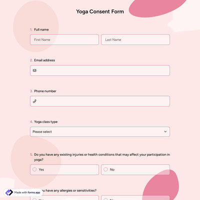 Yoga Consent Form