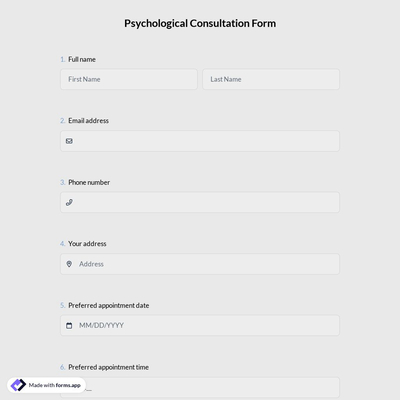 Psychological Consultation Form