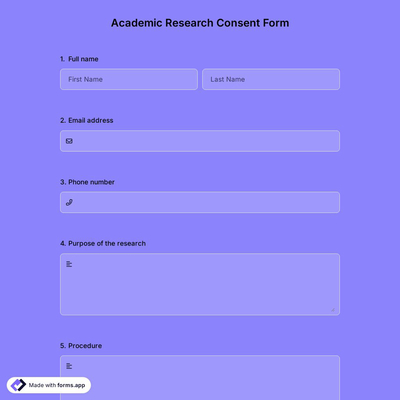 Academic Research Consent Form