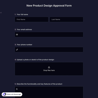 New Product Design Approval Form