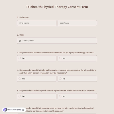 Telehealth Physical Therapy Consent Form
