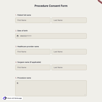 Procedure Consent Form