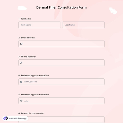 Dermal Filler Consultation Form