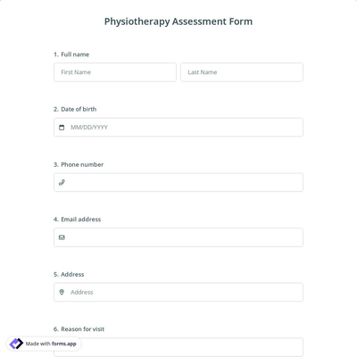 Physiotherapy Assessment Form