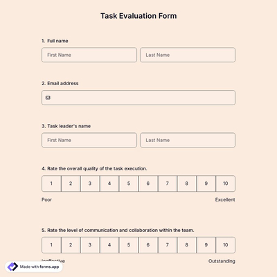 Task Evaluation Form