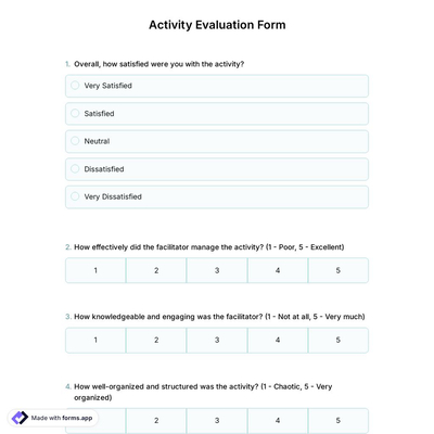 Activity Evaluation Form