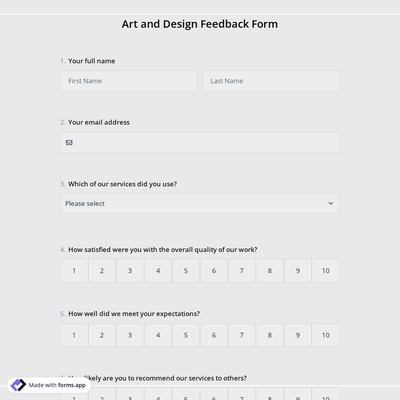 Art and Design Feedback Form
