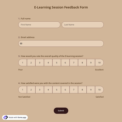 E-Learning Session Feedback Form