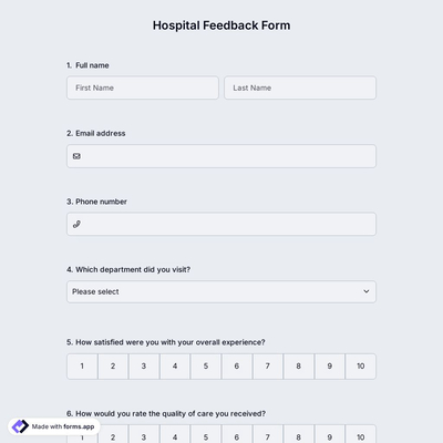Hospital Feedback Form