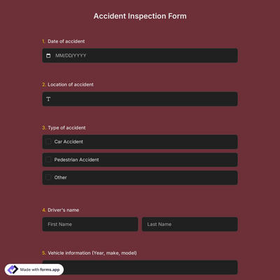 Accident Inspection Form