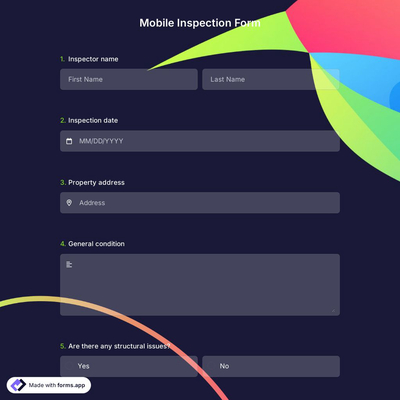 Mobile Inspection Form