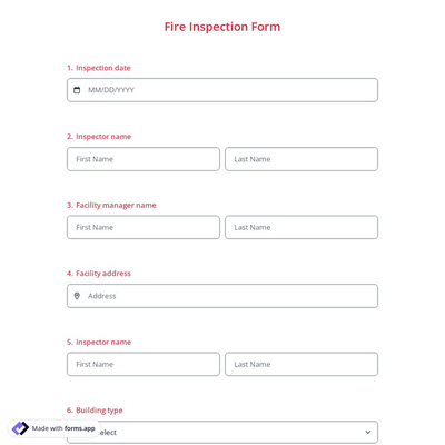 Fire Inspection Form
