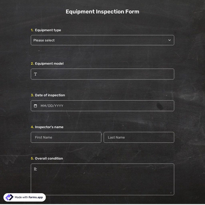Equipment Inspection Form