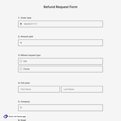 Refund Request Form