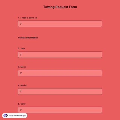 Towing Request Form