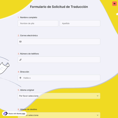 Formulario de Solicitud de Traducción