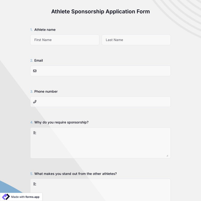 Athlete Sponsorship Application Form