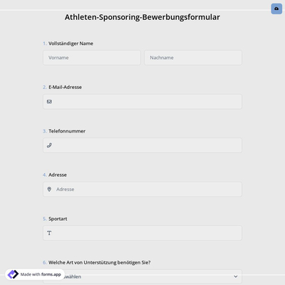 Athleten-Sponsoring-Bewerbungsformular