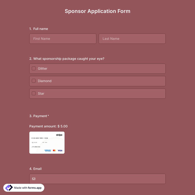 Sponsor Application Form