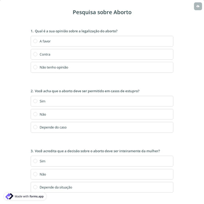 Pesquisa sobre Aborto