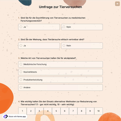 Umfrage zur Tierversuchen