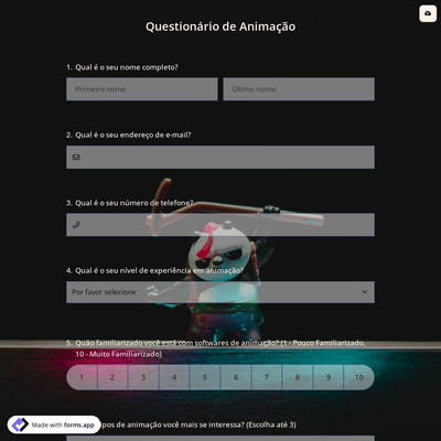 Questionário de Animação