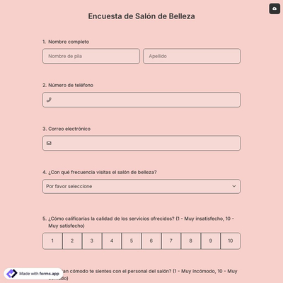 Encuesta de Salón de Belleza