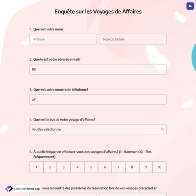 Enquête sur les Voyages de Affaires