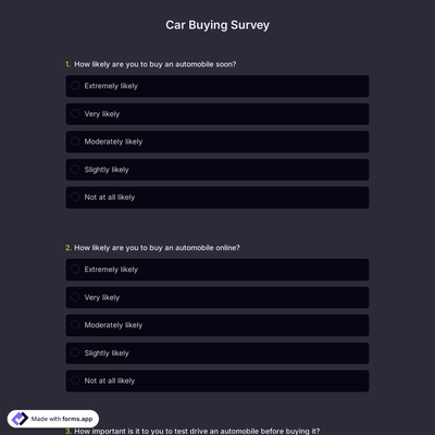 Car Buying Survey