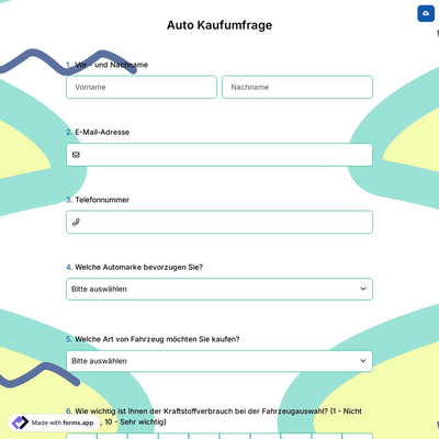 Auto Kaufumfrage