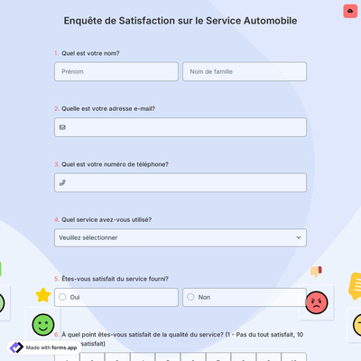 Enquête de Satisfaction sur le Service Automobile