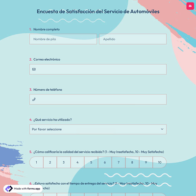 Encuesta de Satisfacción del Servicio de Automóviles