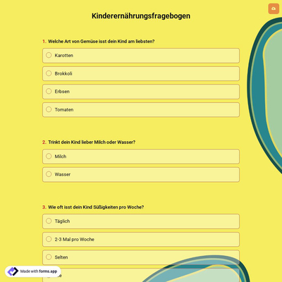 Kinderernährungsfragebogen