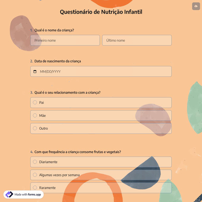 Questionário de Nutrição Infantil