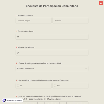Encuesta de Participación Comunitaria