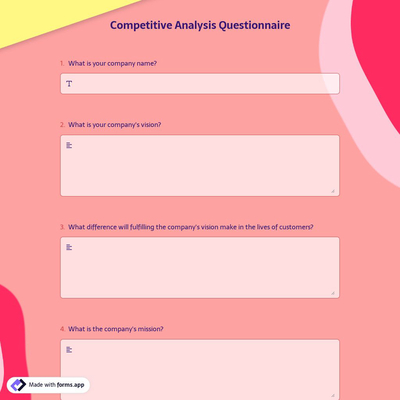 Competitive Analysis Questionnaire