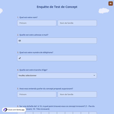 Enquête de Test de Concept