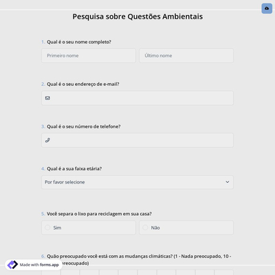 Pesquisa sobre Questões Ambientais
