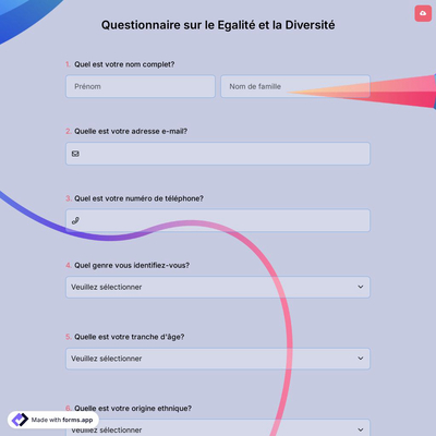 Questionnaire sur le Egalité et la Diversité